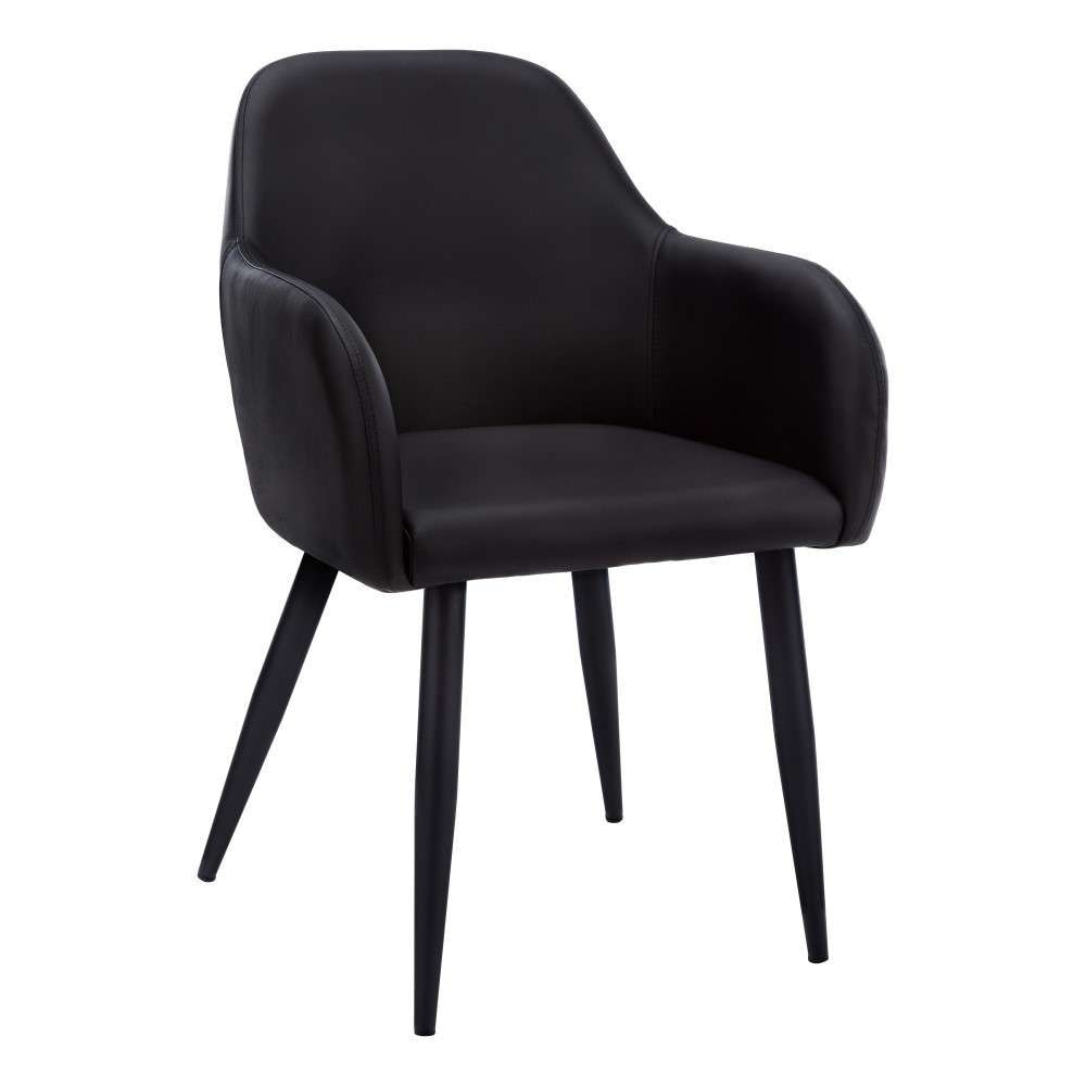 Monarch Specialties - Dining Chair, (Set of 2) Side, Upholstered, Kitchen, Dining Room, Pu Leather Look, Metal, Black, Contemporary, Modern - I-1193 veiw 1