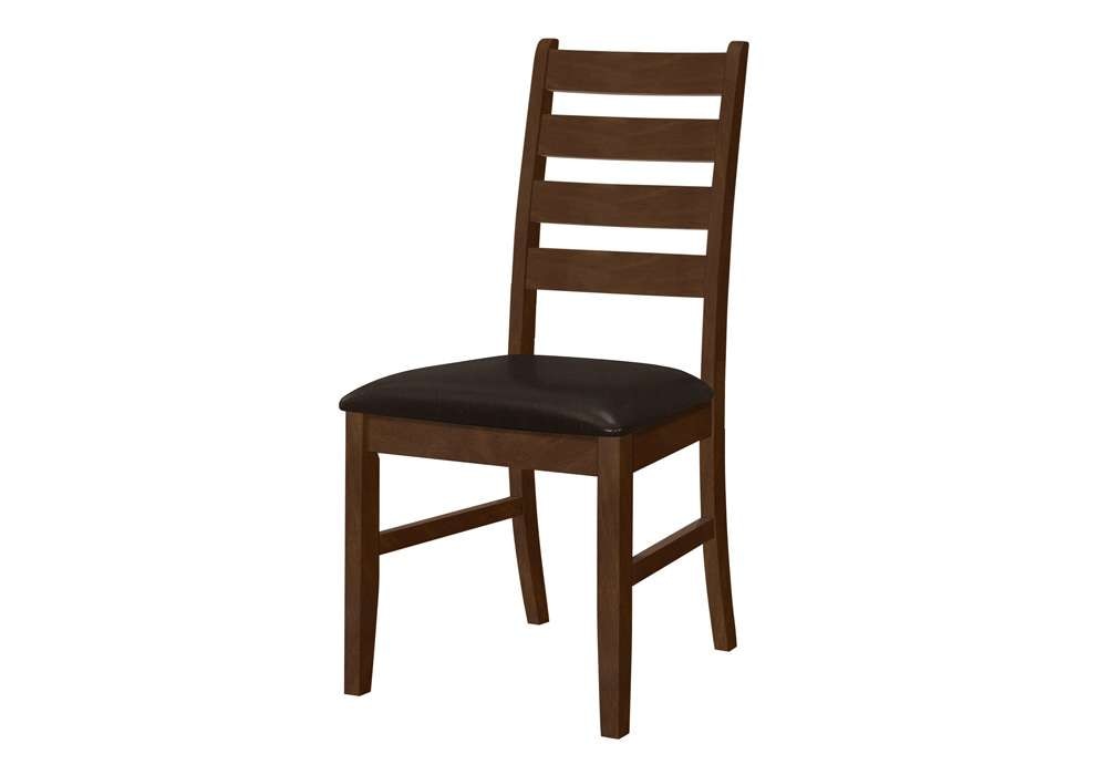 Monarch Specialties - Dining Chair, 37in Height, Set Of 2, Dining Room, Kitchen, Side, Upholstered, Brown Solid Wood, Brown Leather Look, Transitional - I 1372 veiw 1