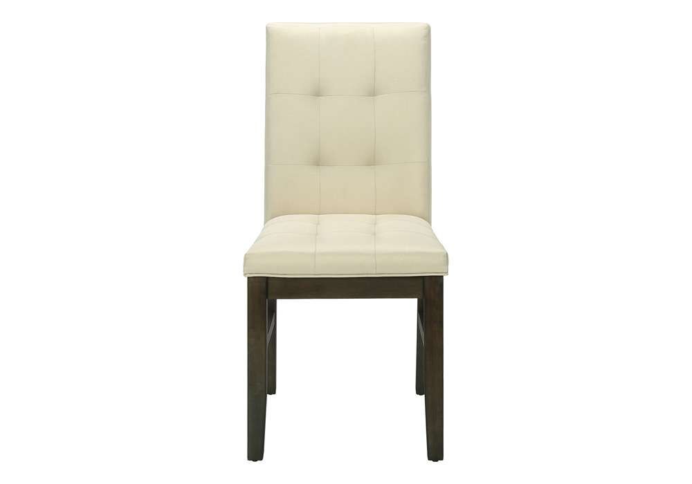 Monarch Specialties - Dining Chair, 37in Height, Set Of 2, Upholstered, Dining Room, Kitchen, Cream Fabric, Grey Solid Wood, Transitional - I 1376 veiw 2