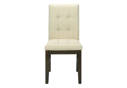 Monarch Specialties - Dining Chair, 37in Height, Set Of 2, Upholstered, Dining Room, Kitchen, Cream Fabric, Grey Solid Wood, Transitional - I 1376 veiw 2