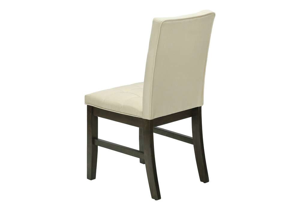 Monarch Specialties - Dining Chair, 37in Height, Set Of 2, Upholstered, Dining Room, Kitchen, Cream Fabric, Grey Solid Wood, Transitional - I 1376 veiw 4