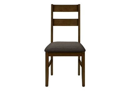 Monarch Specialties - Dining Chair, 37in Height, Set Of 2, Upholstered, Side, Dining Room, Kitchen, Brown Solid Wood, Brown Fabric, Transitional - I 1396 veiw 2