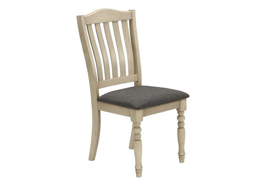 Monarch Specialties - Dining Chair, 39in Height, Set Of 2, Upholstered, Dining Room, Kitchen, Side, Antique Grey, Grey Fabric, Wood Legs, Transitional - I 1392 veiw 1