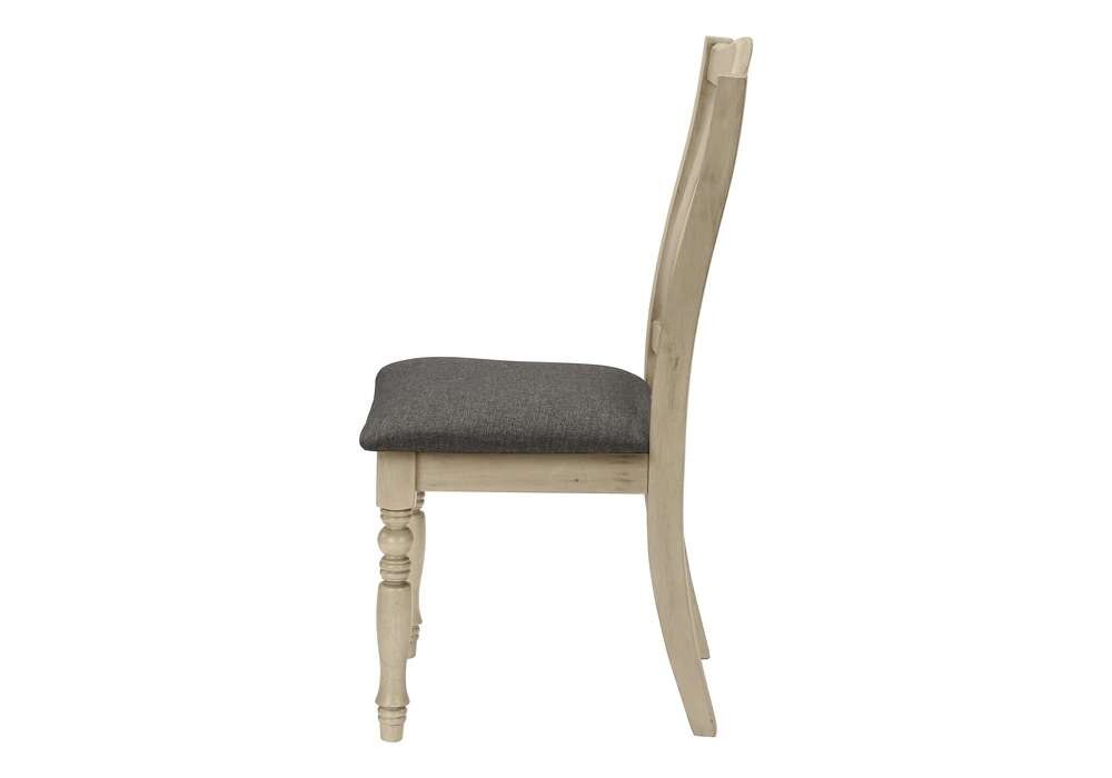 Monarch Specialties - Dining Chair, 39in Height, Set Of 2, Upholstered, Dining Room, Kitchen, Side, Antique Grey, Grey Fabric, Wood Legs, Transitional - I 1392 veiw 3