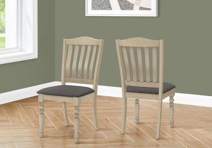 Monarch Specialties - Dining Chair, 39in Height, Set Of 2, Upholstered, Dining Room, Kitchen, Side, Antique Grey, Grey Fabric, Wood Legs, Transitional - I 1392 veiw 5