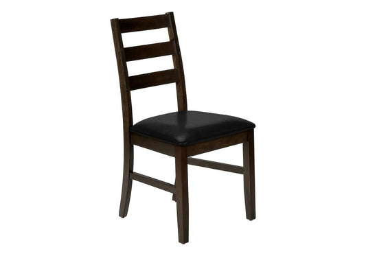 Monarch Specialties - Dining Chair, Set Of 2, 37in Height, Kitchen, Dining Room, Side, Upholstered, Brown Leather Look, Brown Solid Wood, Transitional - I 1332 veiw 1