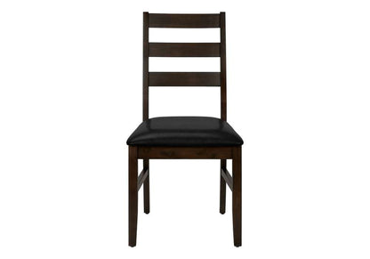 Monarch Specialties - Dining Chair, Set Of 2, 37in Height, Kitchen, Dining Room, Side, Upholstered, Brown Leather Look, Brown Solid Wood, Transitional - I 1332 veiw 2