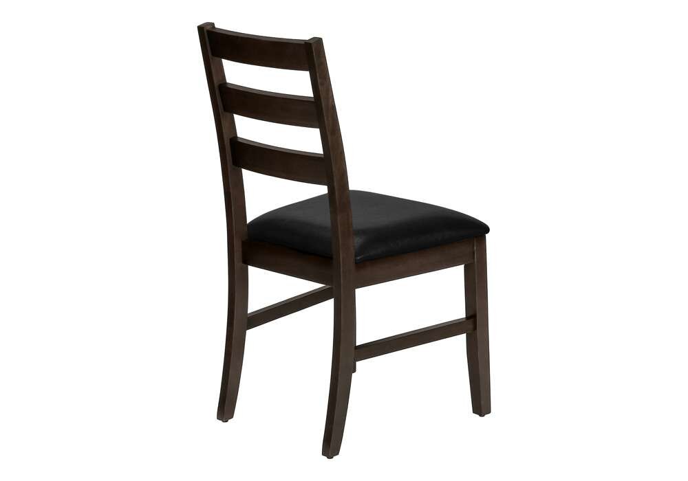 Monarch Specialties - Dining Chair, Set Of 2, 37in Height, Kitchen, Dining Room, Side, Upholstered, Brown Leather Look, Brown Solid Wood, Transitional - I 1332 veiw 4