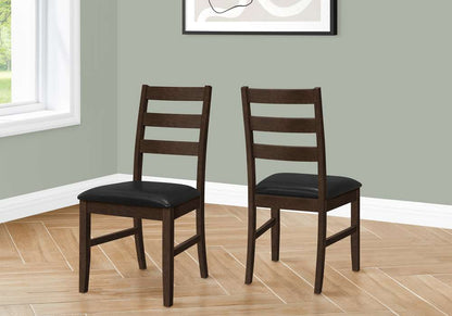 Monarch Specialties - Dining Chair, Set Of 2, 37in Height, Kitchen, Dining Room, Side, Upholstered, Brown Leather Look, Brown Solid Wood, Transitional - I 1332 veiw 5