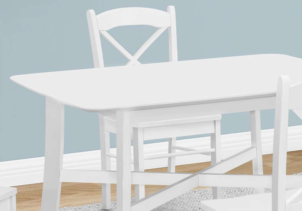 Monarch Specialties - Dining Table, 48in Rectangular, Small, Kitchen, Dining Room, White Veneer, Wood Legs, Transitional - I 1323 veiw 5