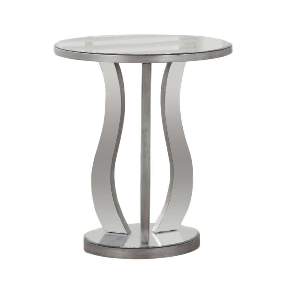 Monarch Specialties - Accent Table, Side, End, Nightstand, Lamp, Living Room, Bedroom, Mirror, Grey, Clear, Transitional - I-3726 veiw 1