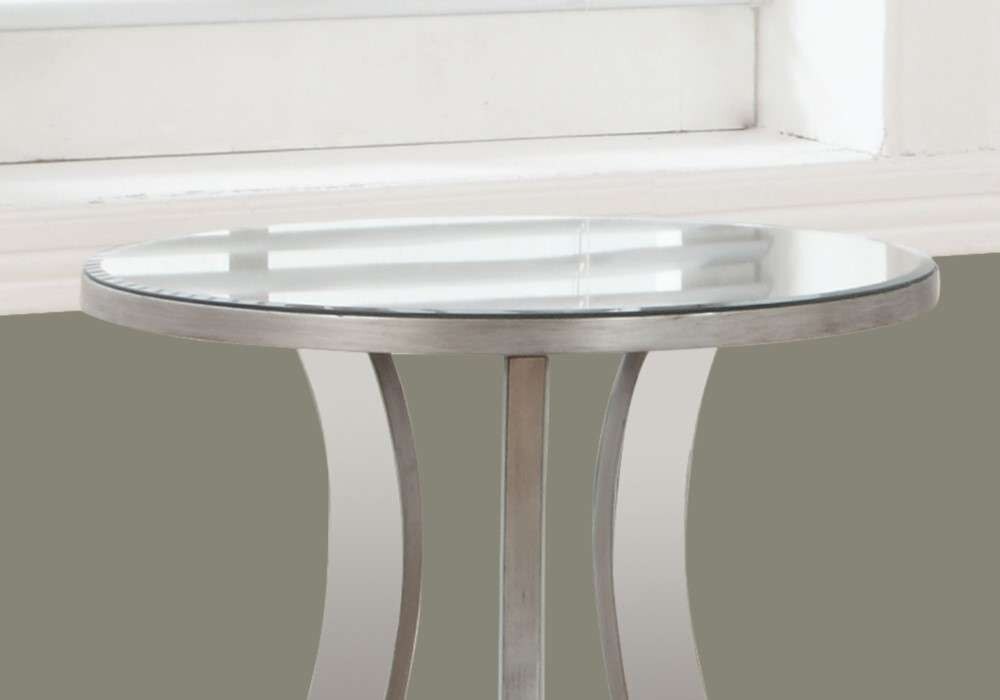 Monarch Specialties - Accent Table, Side, End, Nightstand, Lamp, Living Room, Bedroom, Mirror, Grey, Clear, Transitional - I-3726 veiw 2
