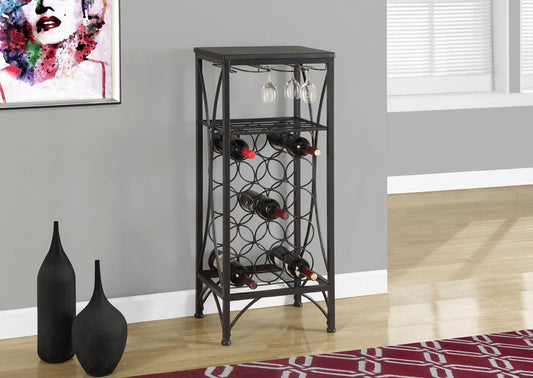 Monarch Specialties - Home Bar, Wine Rack, Metal, Black, Black, Transitional - I-3347 veiw 1