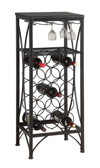 Monarch Specialties - Home Bar, Wine Rack, Metal, Black, Black, Transitional - I-3347 veiw 2