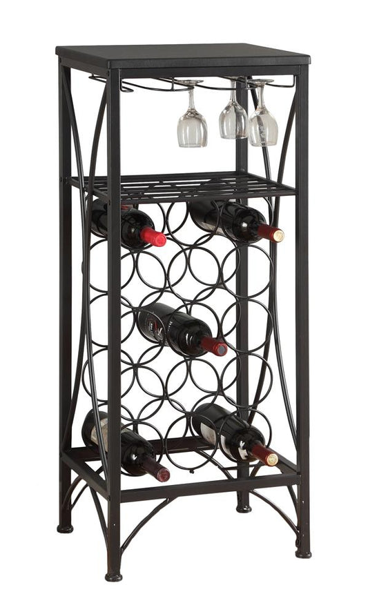 Monarch Specialties - Home Bar, Wine Rack, Metal, Black, Black, Transitional - I-3347 veiw 2