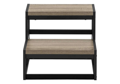 Monarch Specialties - Ladder, Step Stool, Bedroom, Kitchen, Black Metal, Dark Taupe Laminate, Contemporary - I 4000 veiw 2