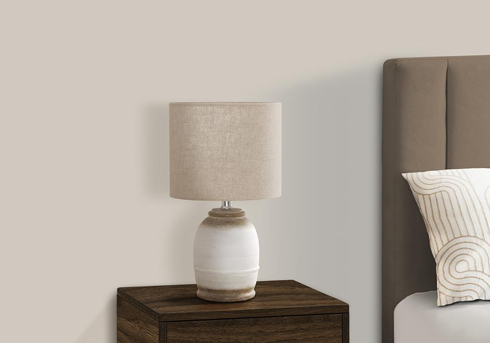 Monarch Specialties - Lighting, 16inH, Cream Resin, Beige Shade, Contemporary - I 9765 veiw 2