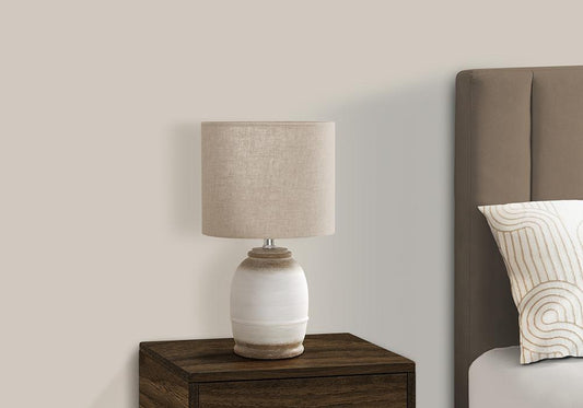 Monarch Specialties - Lighting, 16inH, Cream Resin, Beige Shade, Contemporary - I 9765 veiw 2