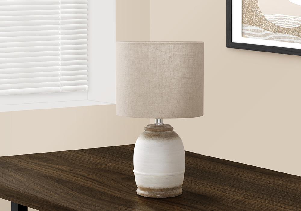 Monarch Specialties - Lighting, 16inH, Cream Resin, Beige Shade, Contemporary - I 9765 veiw 3