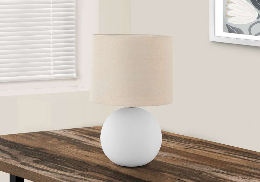 Monarch Specialties - Lighting, 16inH, Table Lamp, Cream Shade, Cream Ceramic, Contemporary - I 9632 veiw 4