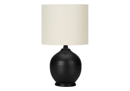 Monarch Specialties - Lighting, 17inH, Table Lamp, Black Ceramic, Ivory / Cream Shade, Transitional - I 9739 veiw 1