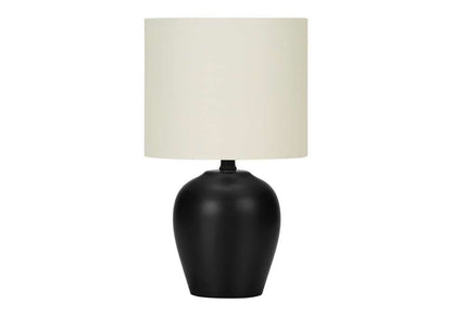 Monarch Specialties - Lighting, 17inH, Table Lamp, Black Ceramic, Ivory / Cream Shade, Transitional - I 9738 veiw 1