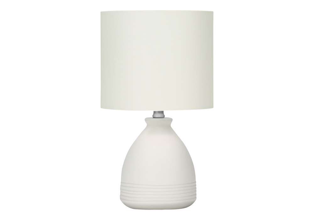 Monarch Specialties - Lighting, 17inH, Table Lamp, Cream Ceramic, Ivory / Cream Shade, Modern - I 9741 veiw 1