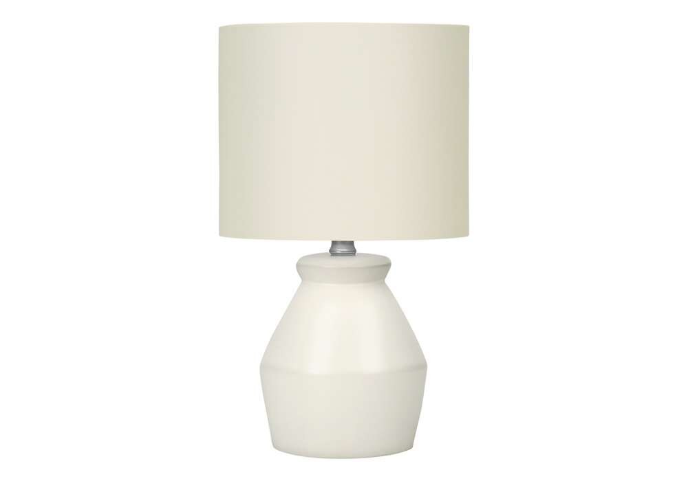 Monarch Specialties - Lighting, 17inH, Table Lamp, Cream Ceramic, Ivory / Cream Shade, Modern - I 9740 veiw 1