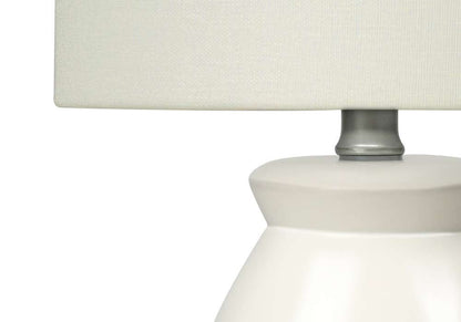 Monarch Specialties - Lighting, 17inH, Table Lamp, Cream Ceramic, Ivory / Cream Shade, Modern - I 9740 veiw 3