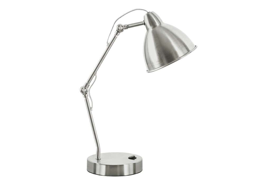 Monarch Specialties - Lighting, 17inH, Table Lamp, Usb Port Included, Nickel Metal, Nickel Shade, Modern - I 9659 veiw 1