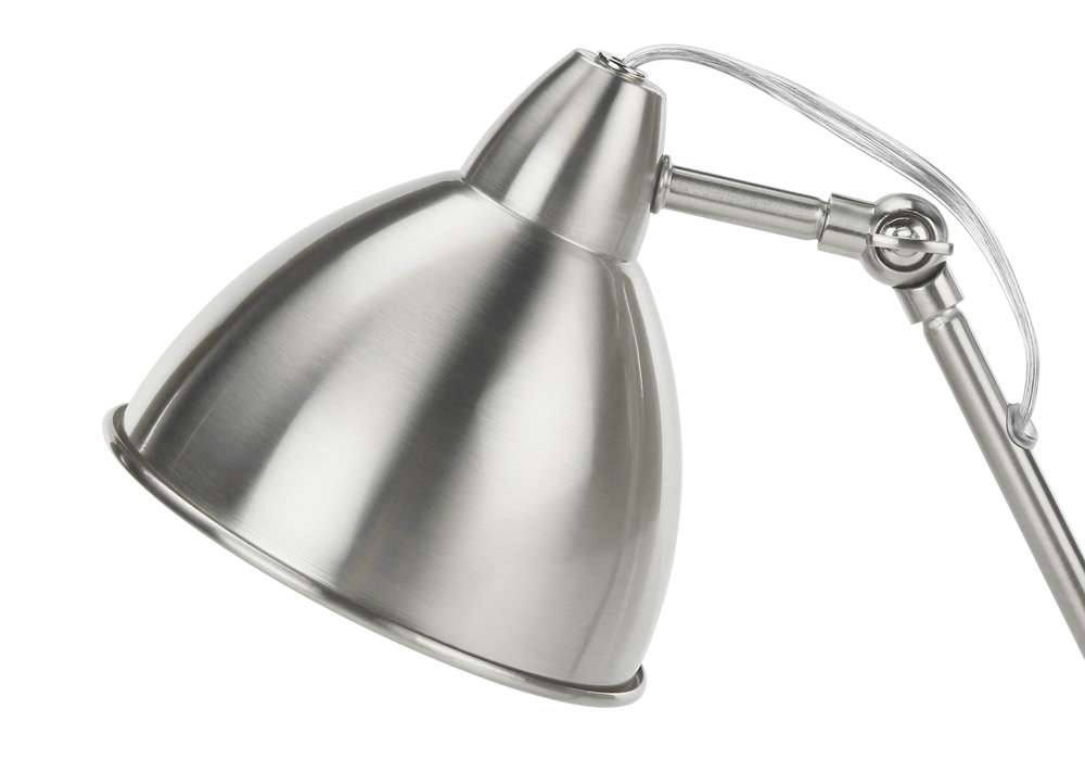 Monarch Specialties - Lighting, 17inH, Table Lamp, Usb Port Included, Nickel Metal, Nickel Shade, Modern - I 9659 veiw 2