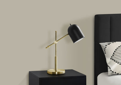 Monarch Specialties - Lighting, 18inH, Brass Metal, Black Shade, Contemporary - I 9766 veiw 2