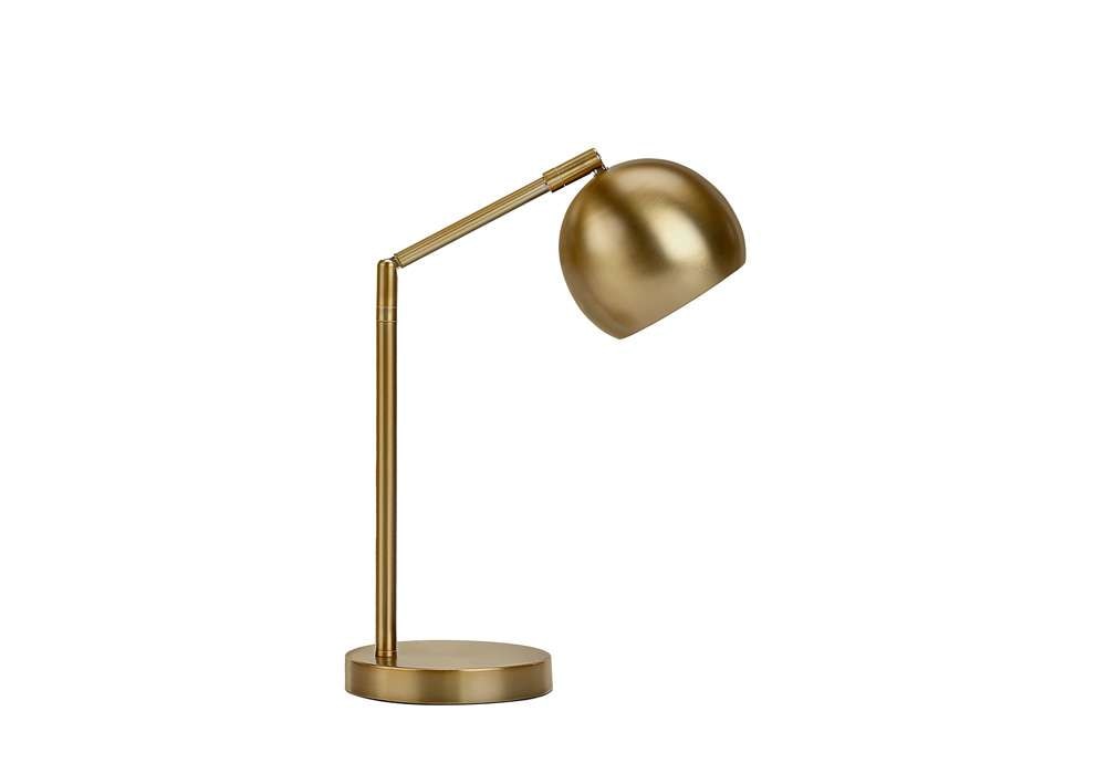Monarch Specialties - Lighting, 19inH, Table Lamp, Gold Metal, Gold Shade, Contemporary - I 9644 veiw 1