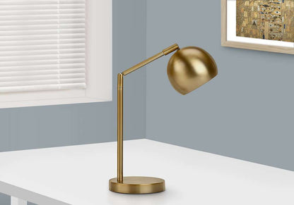 Monarch Specialties - Lighting, 19inH, Table Lamp, Gold Metal, Gold Shade, Contemporary - I 9644 veiw 4