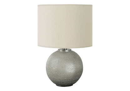 Monarch Specialties - Lighting, 19inH, Table Lamp, Grey Resin, Ivory / Cream Shade, Modern - I 9653 veiw 1