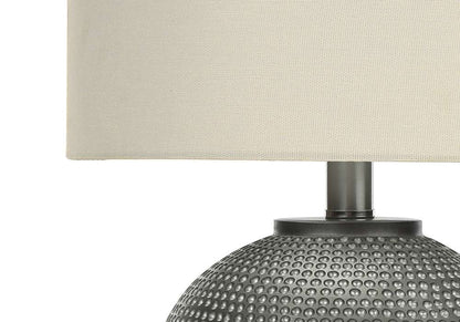 Monarch Specialties - Lighting, 19inH, Table Lamp, Grey Resin, Ivory / Cream Shade, Modern - I 9653 veiw 2