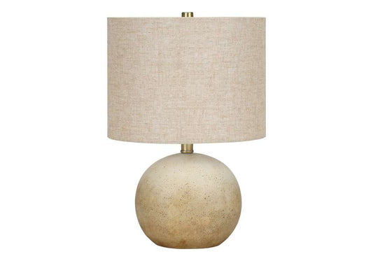 Monarch Specialties - Lighting, 20inH, Table Lamp, Beige Concrete, Beige Shade, Contemporary - I 9718 veiw 1