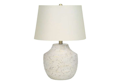 Monarch Specialties - Lighting, 20inH, Table Lamp, Cream Concrete, Ivory / Cream Shade, Modern - I 9730 veiw 1