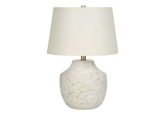 Monarch Specialties - Lighting, 20inH, Table Lamp, Cream Concrete, Ivory / Cream Shade, Modern - I 9730 veiw 1