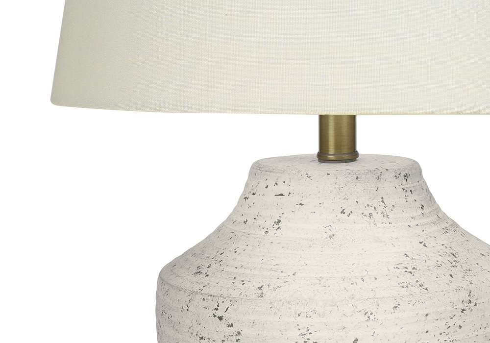 Monarch Specialties - Lighting, 20inH, Table Lamp, Cream Concrete, Ivory / Cream Shade, Modern - I 9730 veiw 3