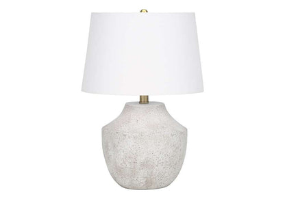 Monarch Specialties - Lighting, 20inH, Table Lamp, Cream Concrete, Ivory / Cream Shade, Modern - I 9729 veiw 1