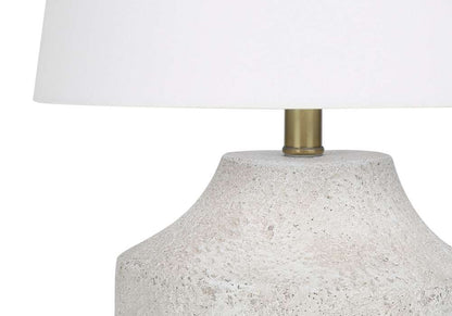 Monarch Specialties - Lighting, 20inH, Table Lamp, Cream Concrete, Ivory / Cream Shade, Modern - I 9729 veiw 3