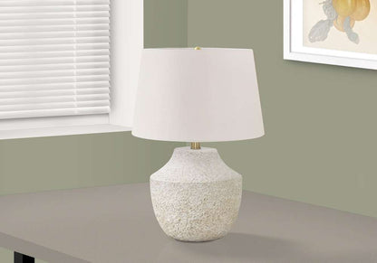 Monarch Specialties - Lighting, 20inH, Table Lamp, Cream Concrete, Ivory / Cream Shade, Modern - I 9729 veiw 5