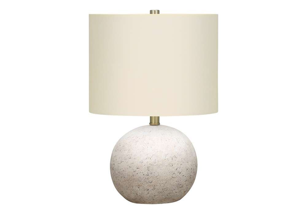 Monarch Specialties - Lighting, 20inH, Table Lamp, Grey Concrete, Ivory / Cream Shade, Contemporary - I 9717 veiw 1