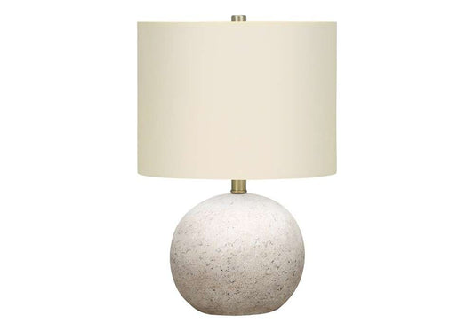 Monarch Specialties - Lighting, 20inH, Table Lamp, Grey Concrete, Ivory / Cream Shade, Contemporary - I 9717 veiw 1
