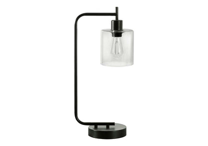 Monarch Specialties - Lighting, 20inH, Table Lamp, Usb Port Included, Black Metal, Glass Shade, Modern - I 9637 veiw 1