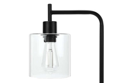 Monarch Specialties - Lighting, 20inH, Table Lamp, Usb Port Included, Black Metal, Glass Shade, Modern - I 9637 veiw 2