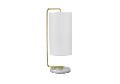 Monarch Specialties - Lighting, 20inH, Table Lamp, White Marble, Ivory / Cream Shade, Contemporary - I 9636 veiw 1