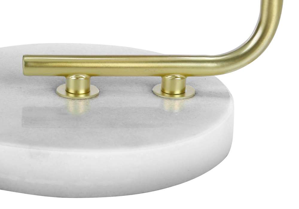 Monarch Specialties - Lighting, 20inH, Table Lamp, White Marble, Ivory / Cream Shade, Contemporary - I 9636 veiw 3