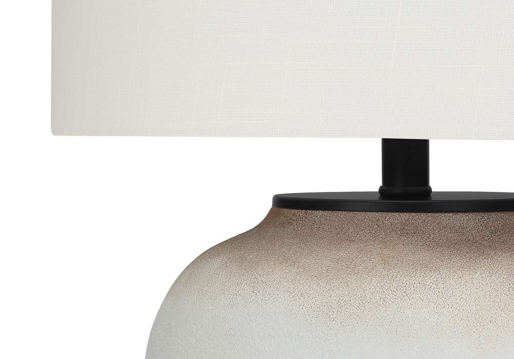 Monarch Specialties - Lighting, 21inH, Table Lamp, Cream Ceramic, Ivory / Cream Shade, Modern - I 9722 veiw 3